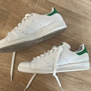 Adidas Stan Smith White and Green Sneakers